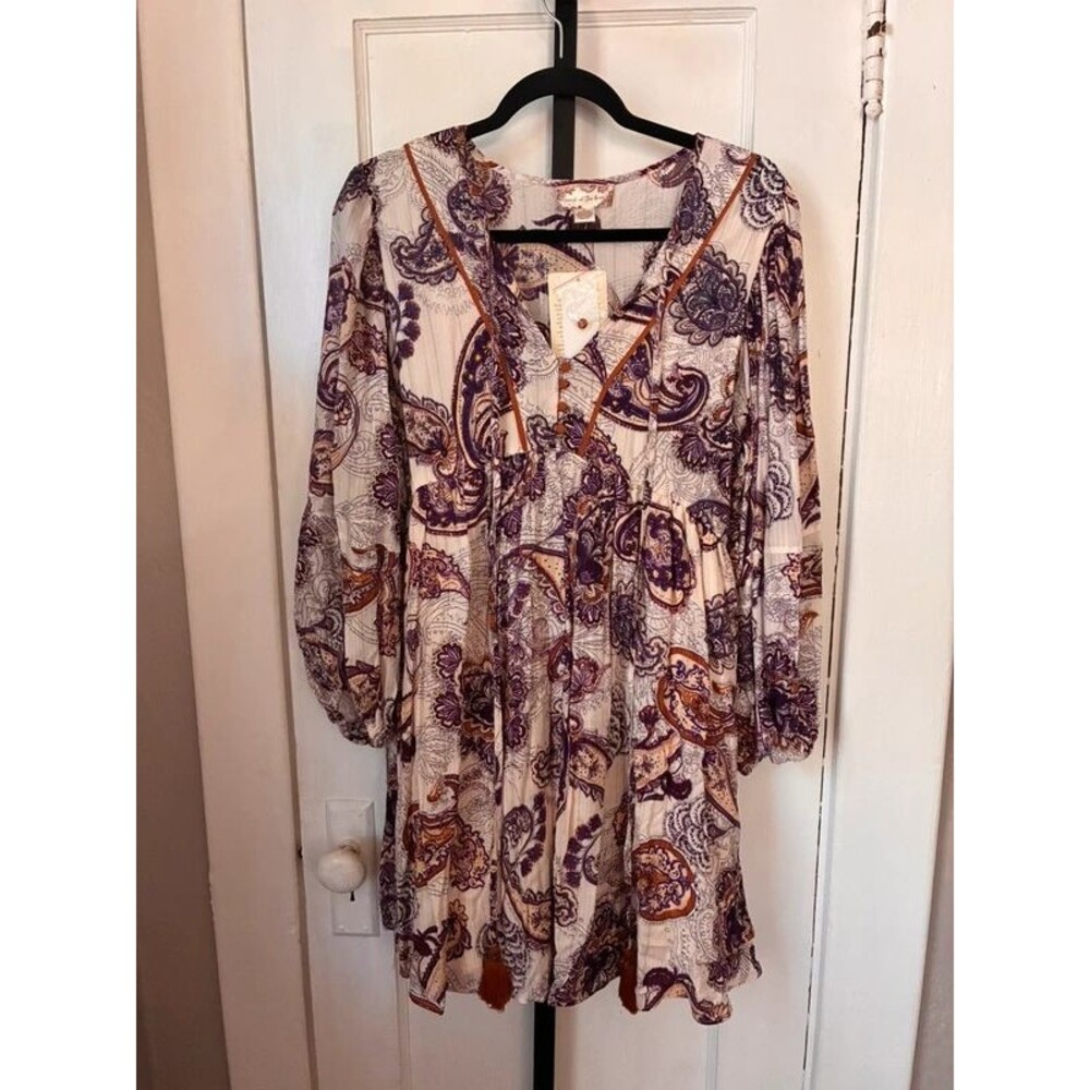 Band of the Free Lyonette Paisley Boho Mini Dress M